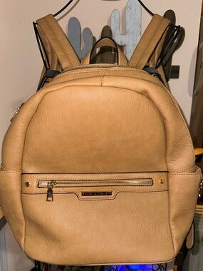 Poppy & Peonies Brooklyn Backpack with Gold Hardware in Camel